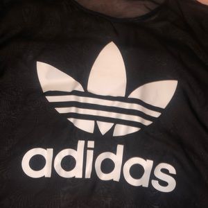 Transparent mesh adidas top